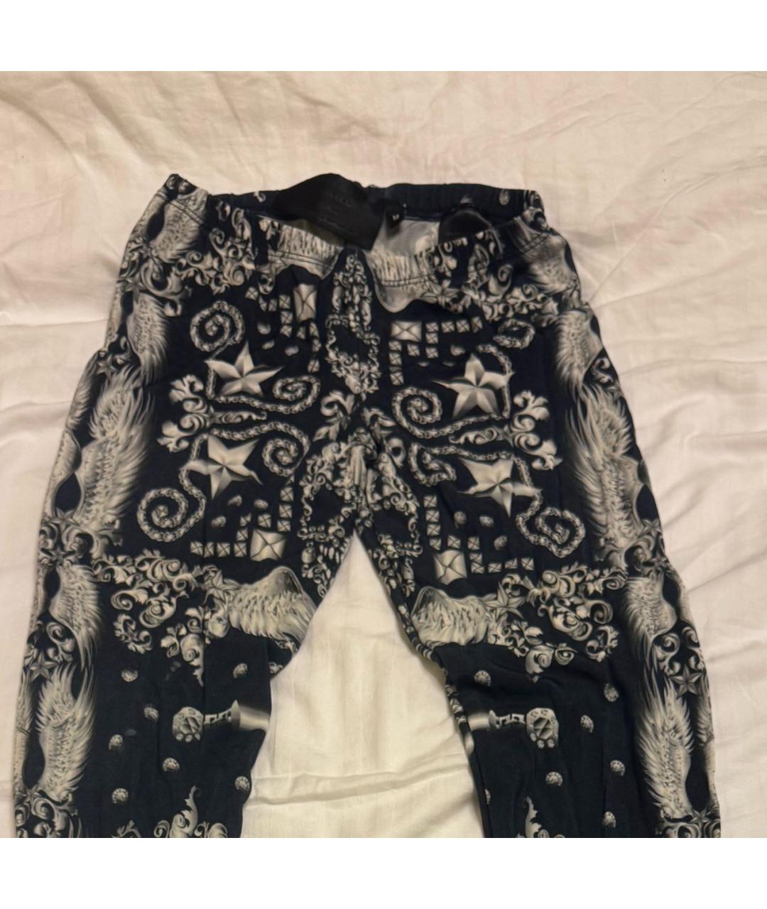 PHILIPP PLEIN Синие вискозные спортивные брюки и шорты, фото 3