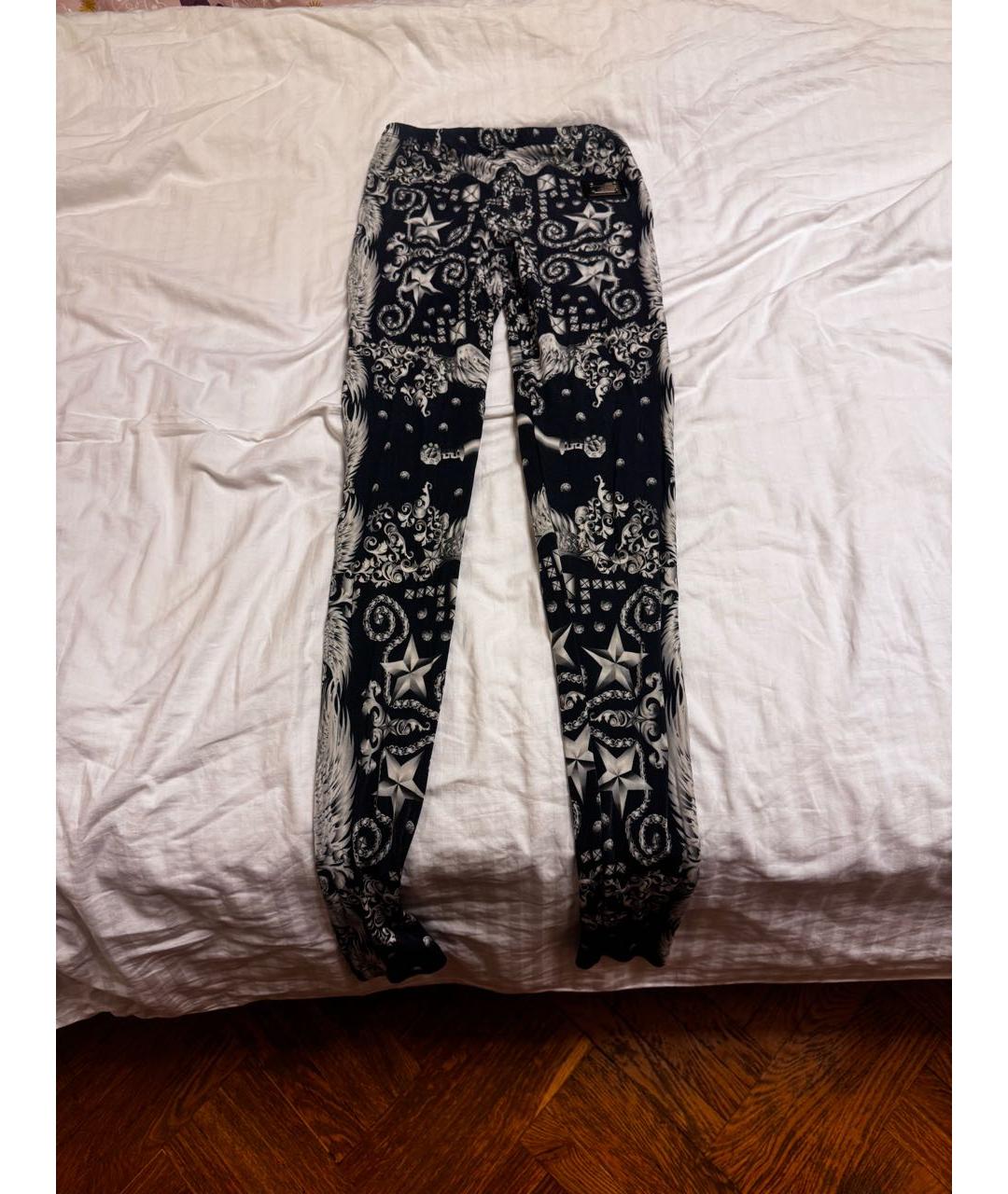 PHILIPP PLEIN Синие вискозные спортивные брюки и шорты, фото 2