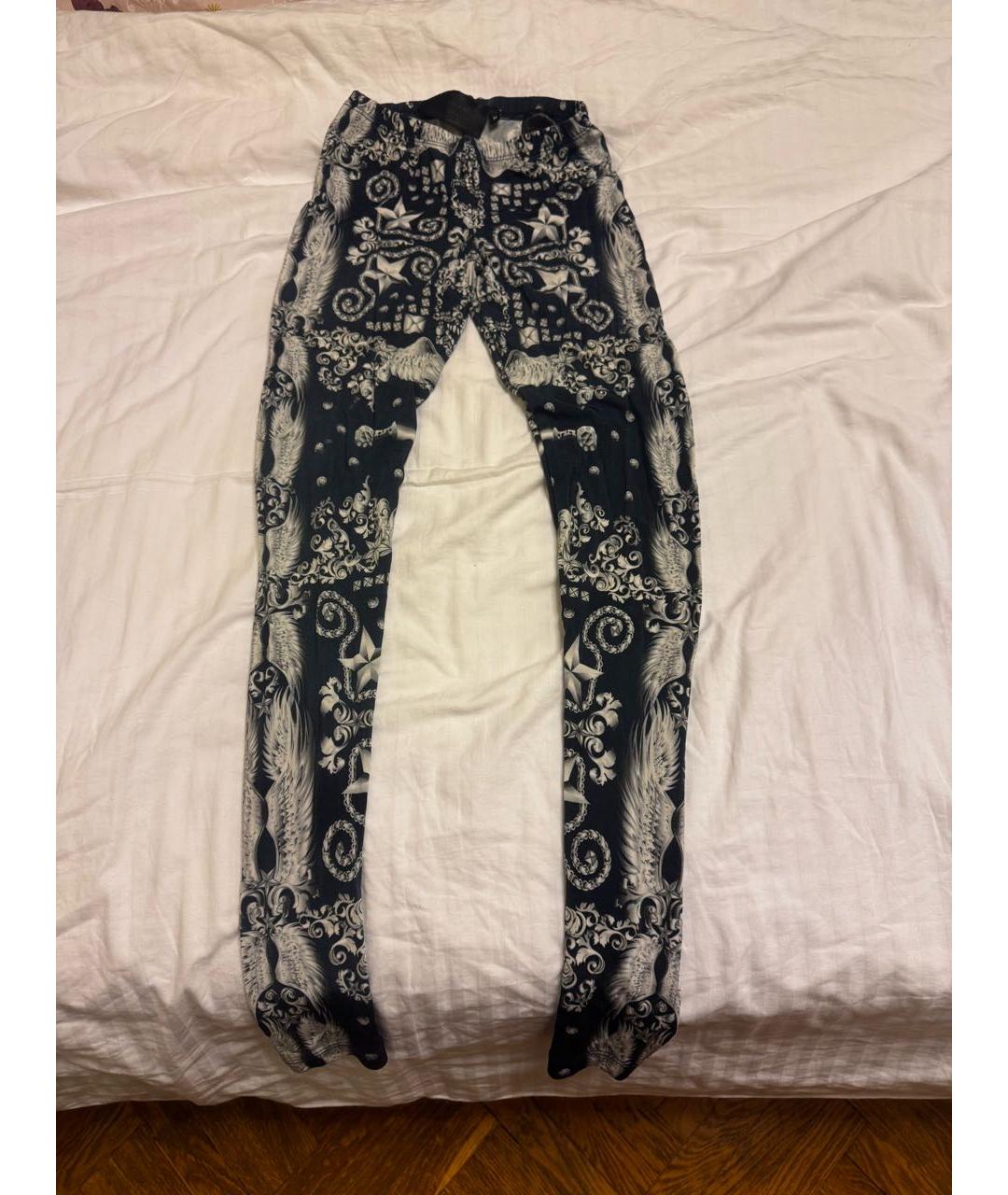 PHILIPP PLEIN Синие вискозные спортивные брюки и шорты, фото 7