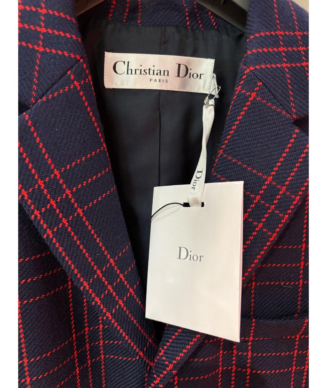CHRISTIAN DIOR Синий шерстяной жакет/пиджак, фото 3
