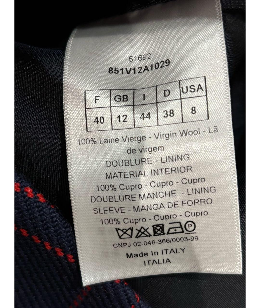 CHRISTIAN DIOR Синий шерстяной жакет/пиджак, фото 6