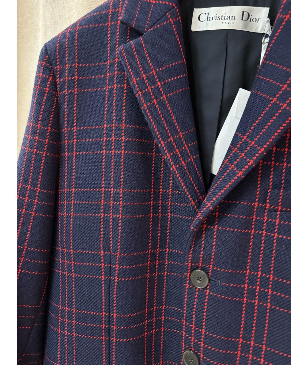 CHRISTIAN DIOR Синий шерстяной жакет/пиджак, фото 4