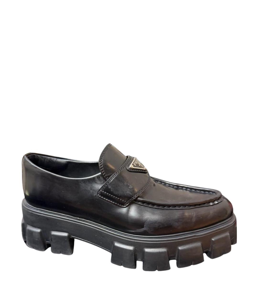 PRADA Черные кожаные лоферы, фото 1