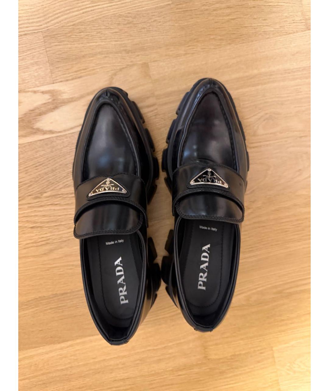 PRADA Черные кожаные лоферы, фото 3