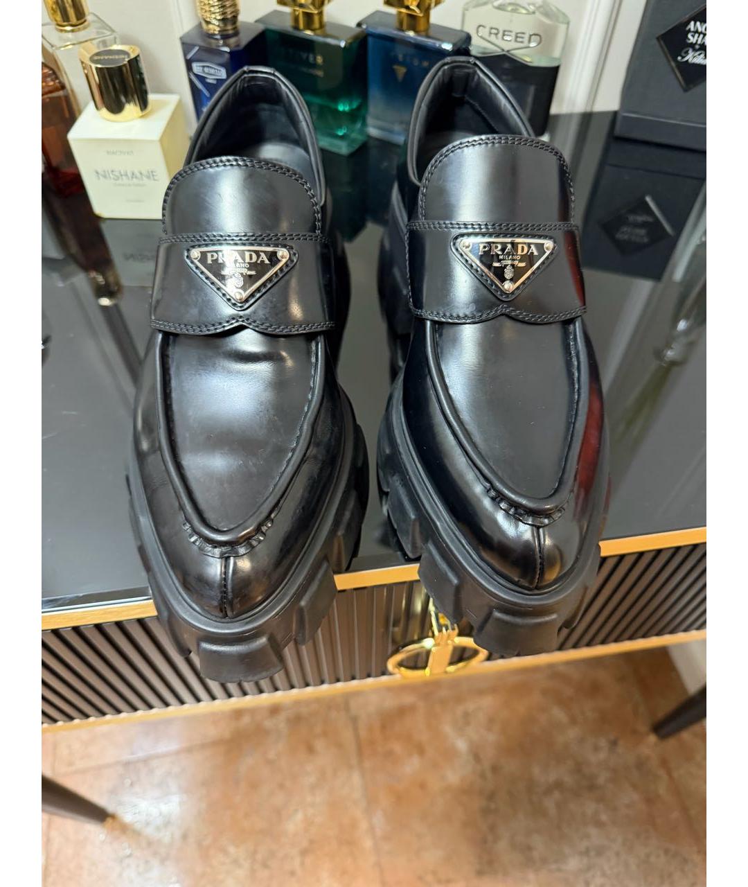 PRADA Черные кожаные лоферы, фото 2