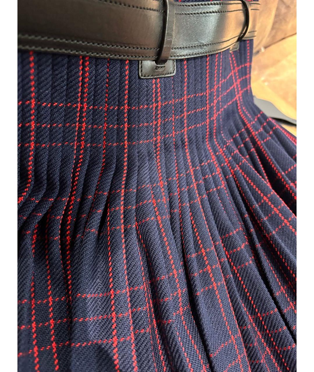 CHRISTIAN DIOR Темно-синяя шерстяная юбка мини, фото 4