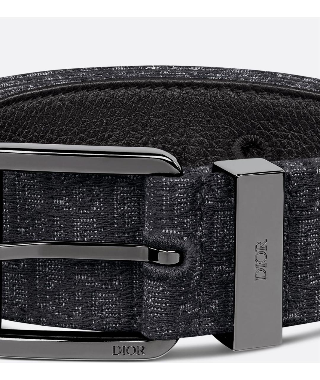 CHRISTIAN DIOR Черный кожаный ремень, фото 3