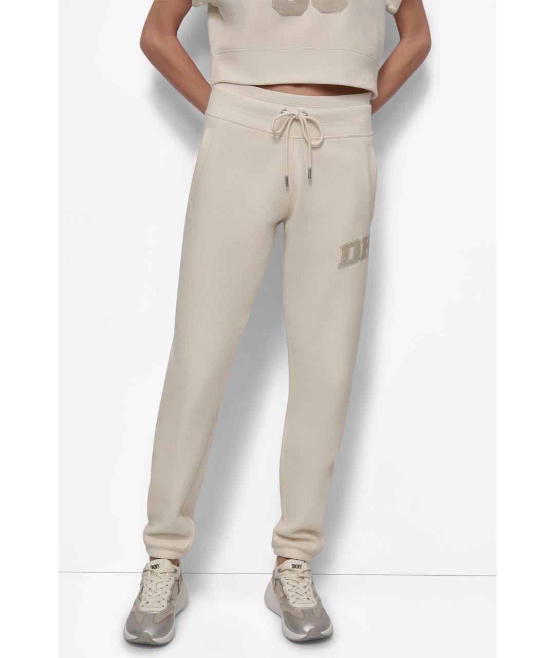 DKNY Бежевые хлопковые спортивные брюки и шорты, фото 6