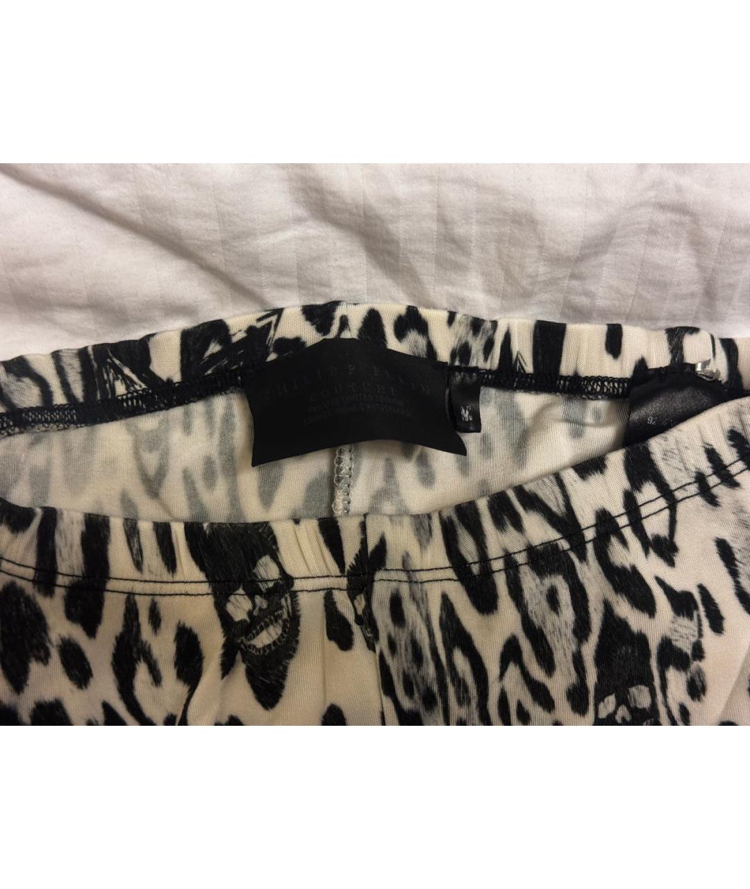 PHILIPP PLEIN Белые вискозные спортивные брюки и шорты, фото 5