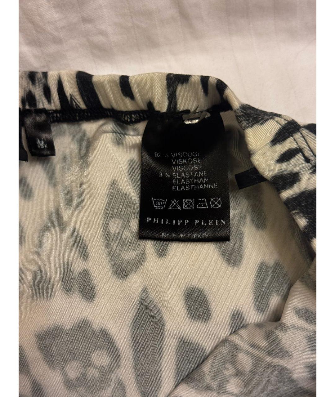 PHILIPP PLEIN Белые вискозные спортивные брюки и шорты, фото 6
