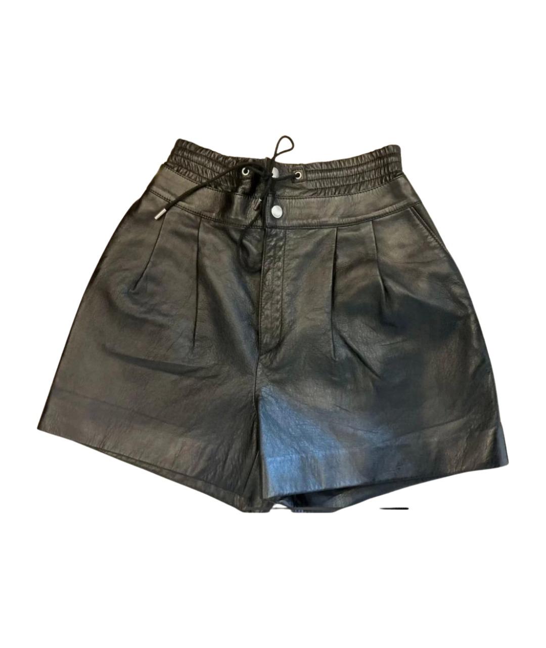 SAINT LAURENT Черные кожаные шорты, фото 1