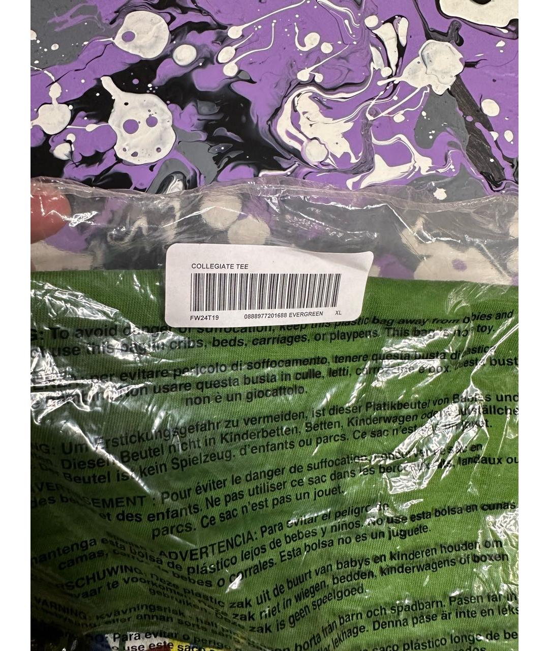 SUPREME Зеленая хлопковая футболка, фото 8