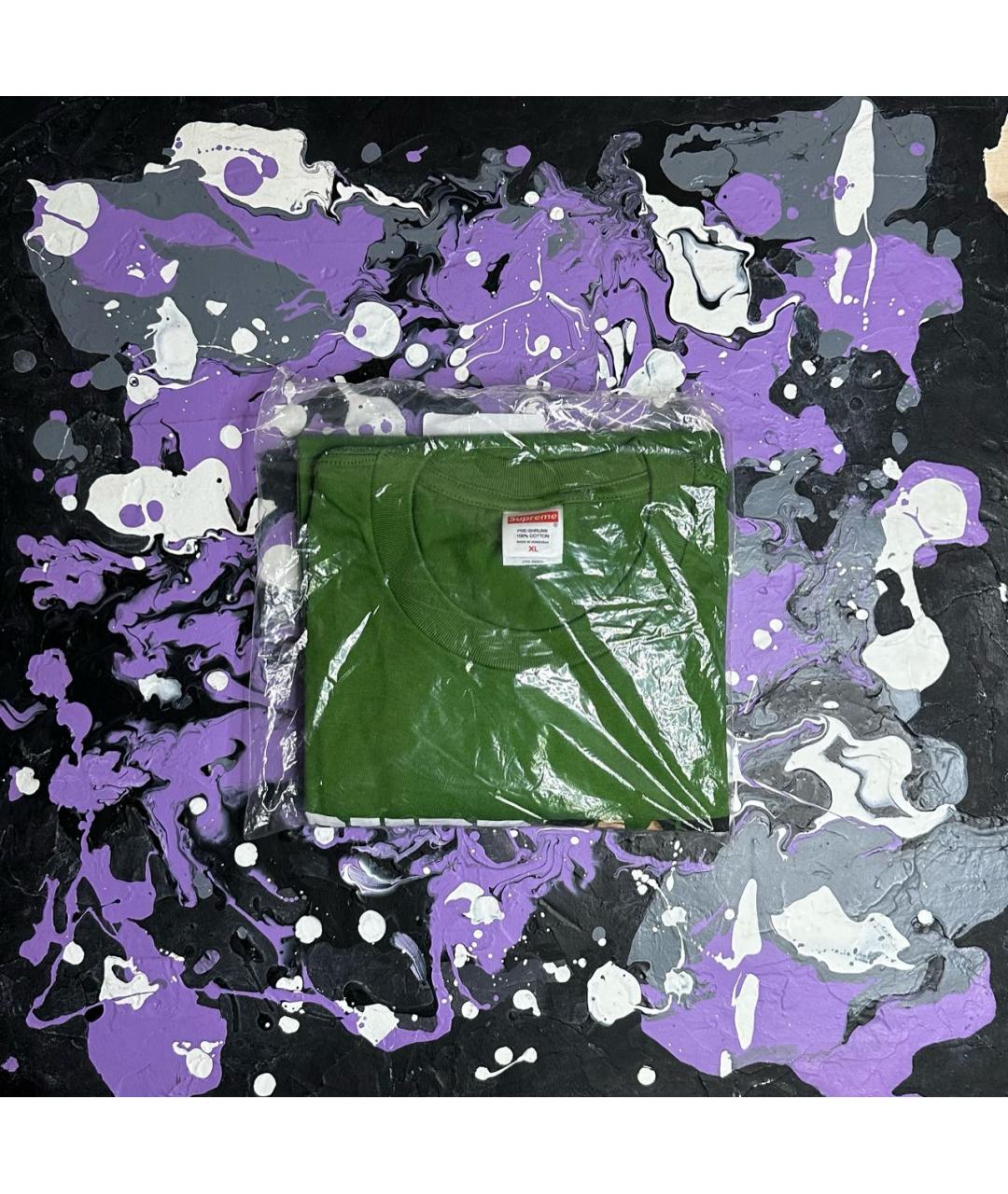 SUPREME Зеленая хлопковая футболка, фото 6