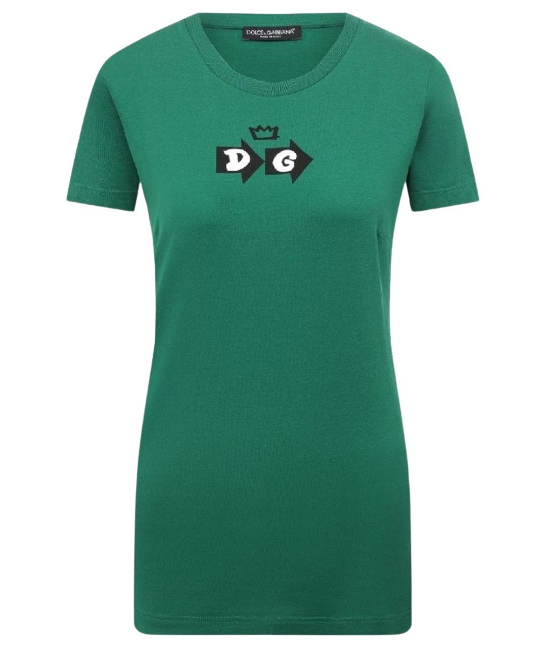 DOLCE&GABBANA Зеленая хлопковая футболка, фото 1
