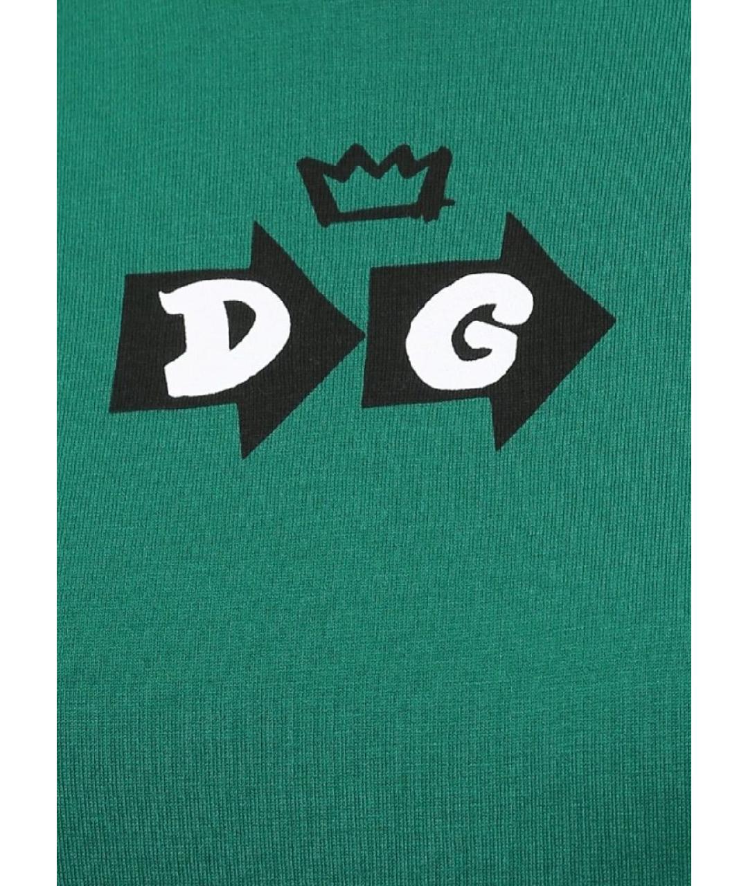 DOLCE&GABBANA Зеленая хлопковая футболка, фото 4