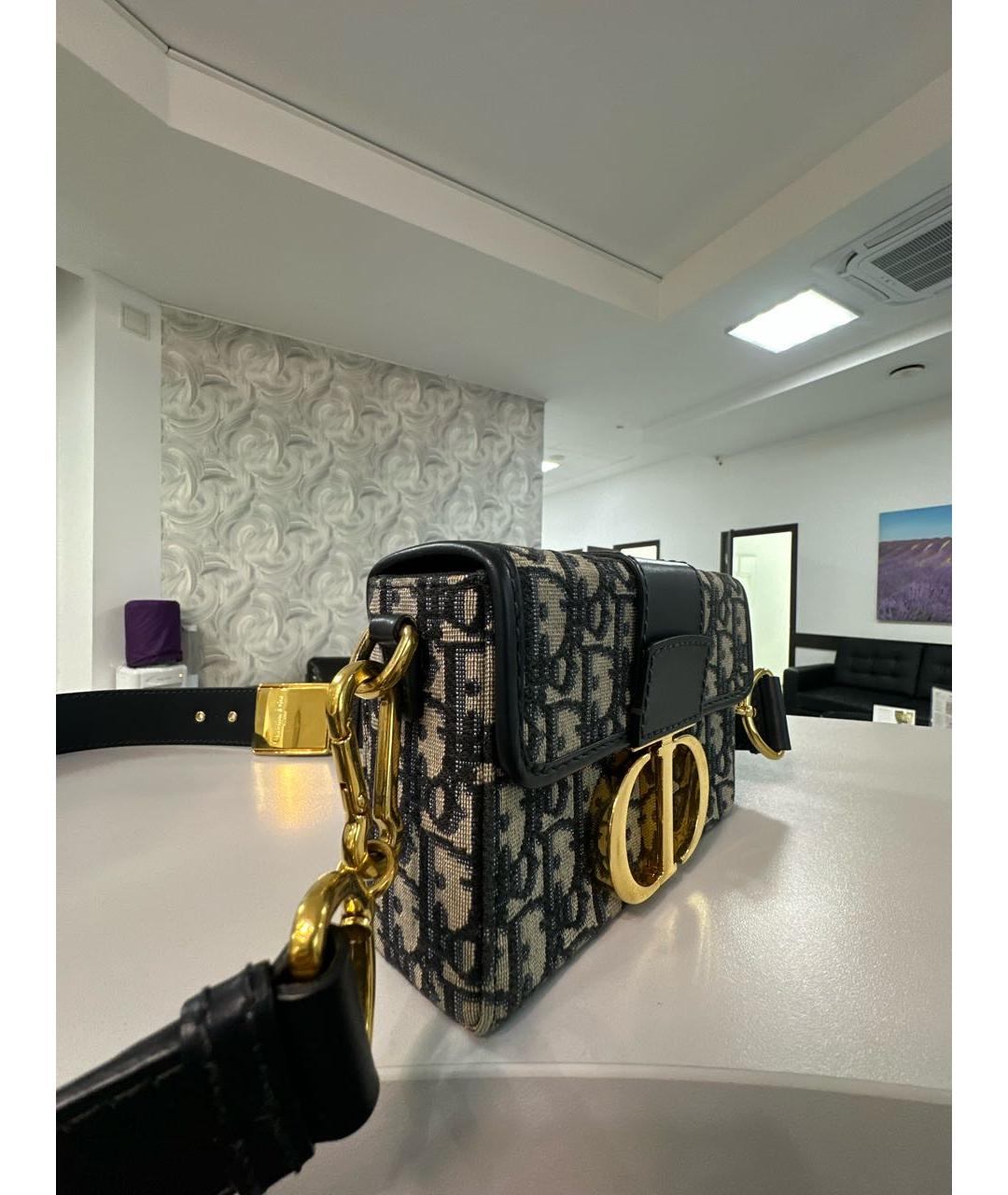 CHRISTIAN DIOR Темно-синяя жаккардовая сумка через плечо, фото 2