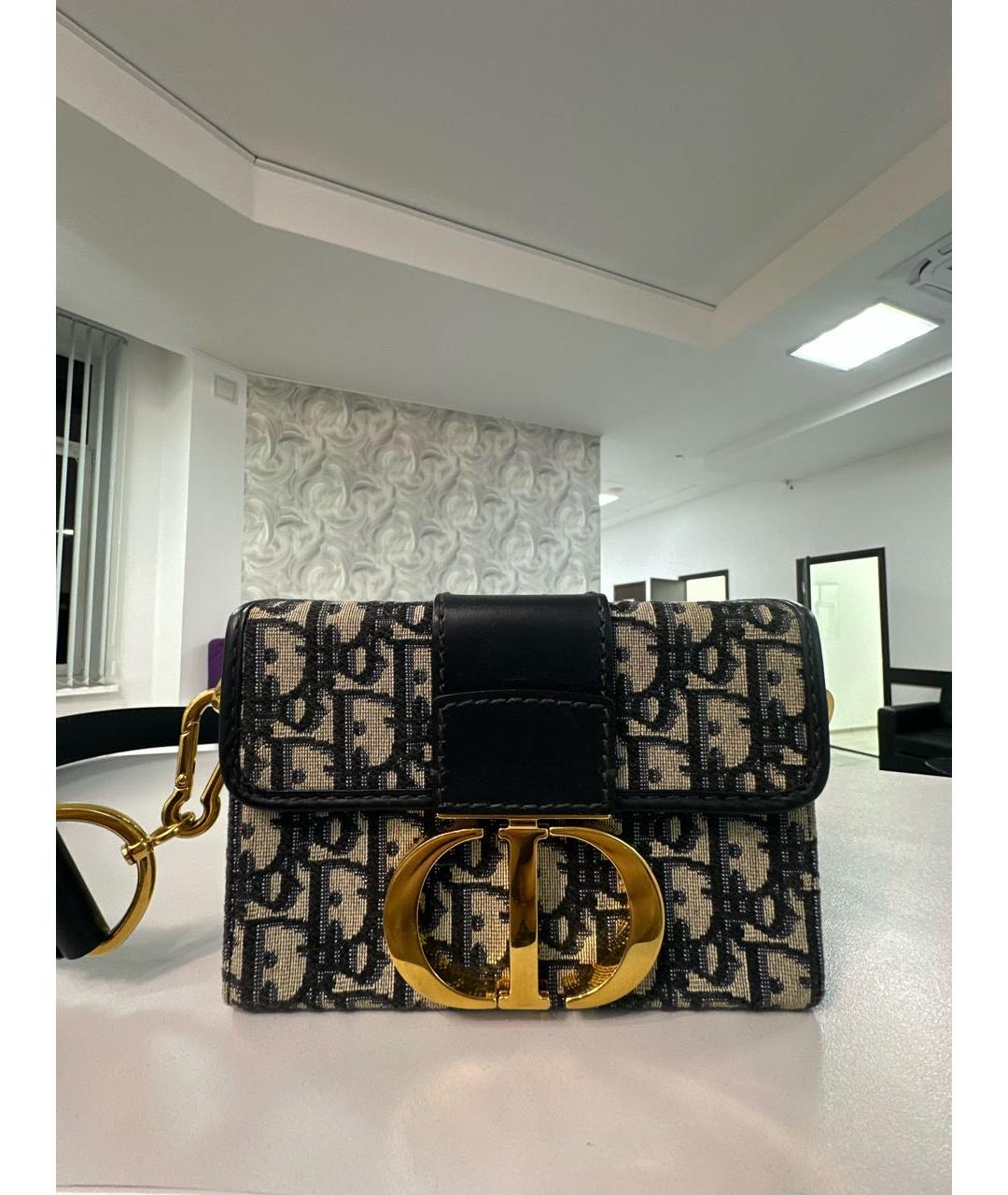 CHRISTIAN DIOR Темно-синяя жаккардовая сумка через плечо, фото 5