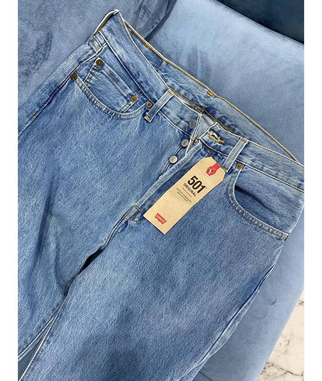 LEVI'S Голубые хлопковые прямые джинсы, фото 4