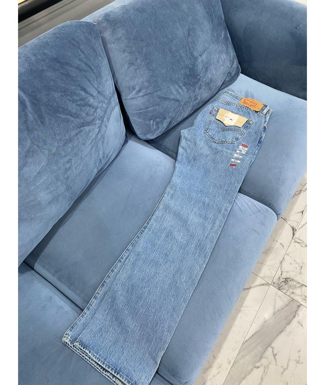 LEVI'S Голубые хлопковые прямые джинсы, фото 5