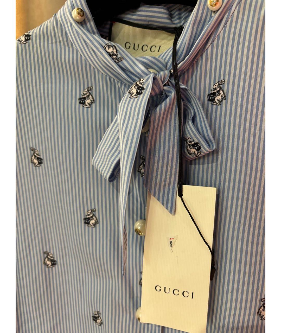 GUCCI Голубое хлопковое платье, фото 3