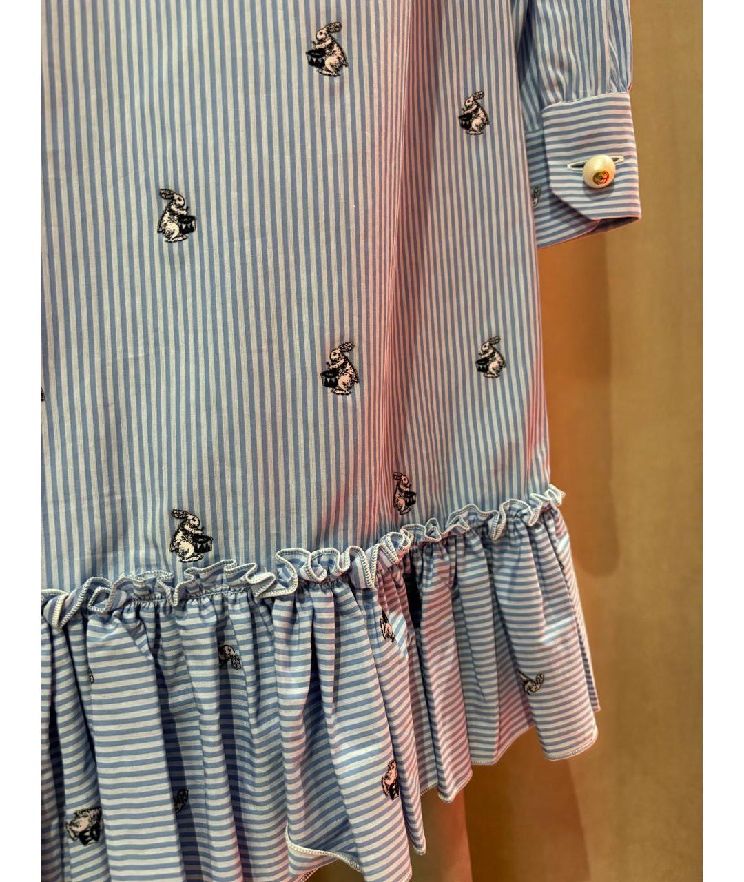 GUCCI Голубое хлопковое платье, фото 7