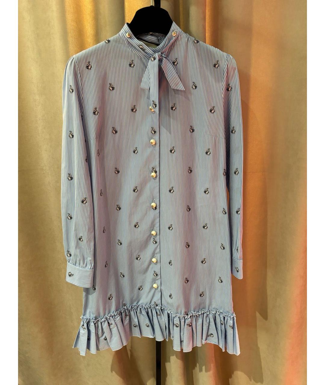 GUCCI Голубое хлопковое платье, фото 9