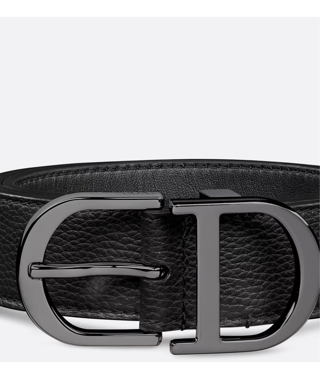 CHRISTIAN DIOR Черный кожаный ремень, фото 4