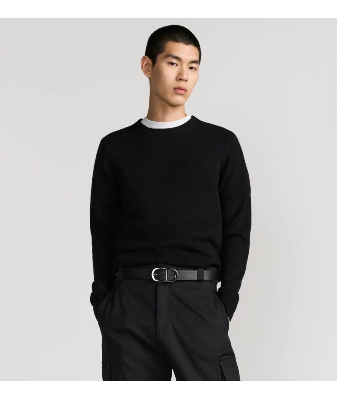 CHRISTIAN DIOR Черный кожаный ремень, фото 2