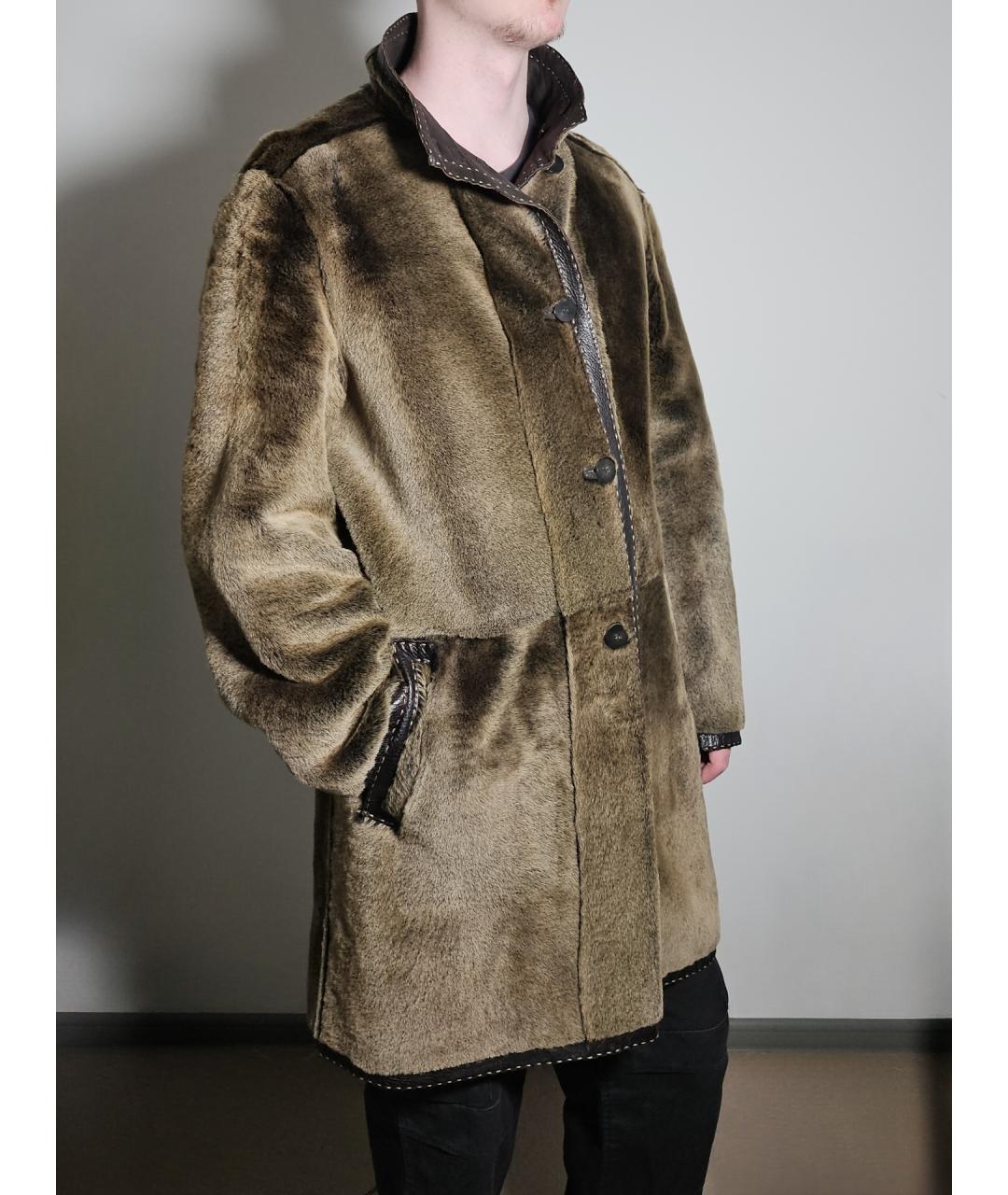FENDI Коричневая кожаная дубленка/шуба, фото 9