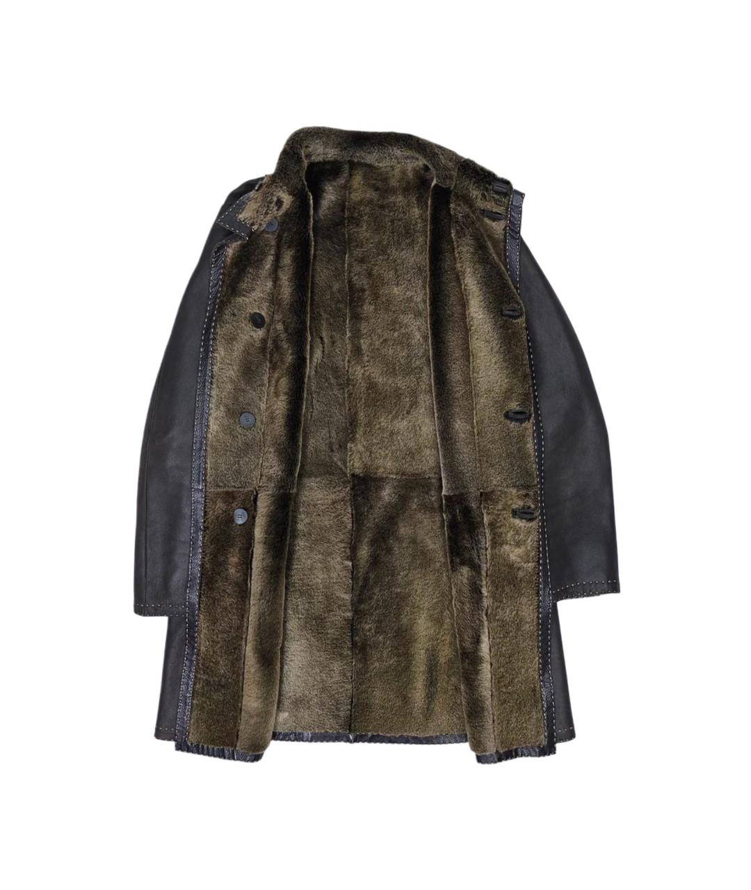 FENDI Коричневая кожаная дубленка/шуба, фото 2