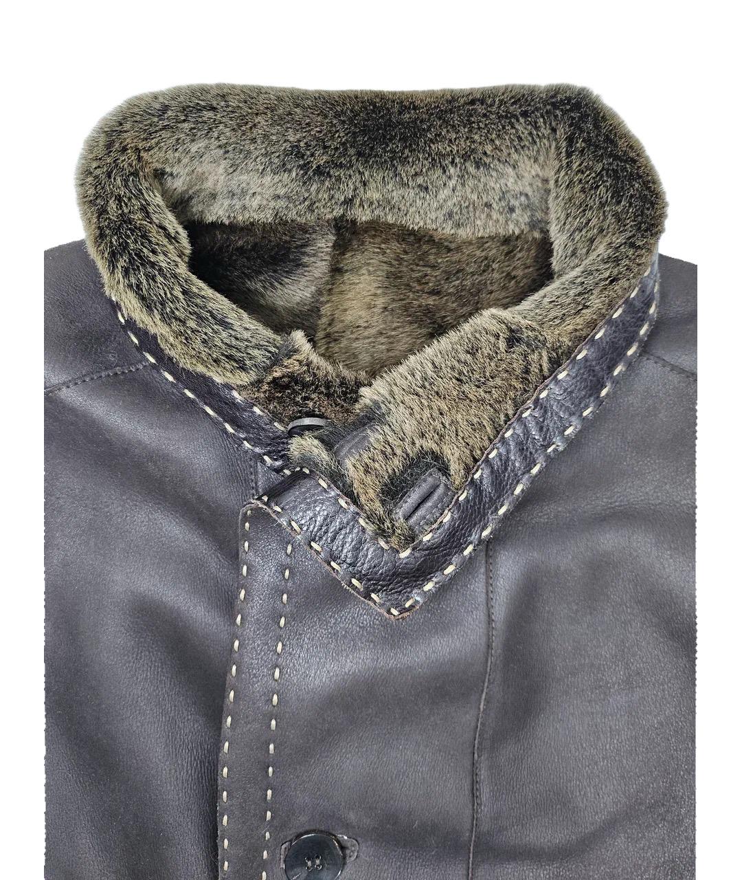 FENDI Коричневая кожаная дубленка/шуба, фото 4