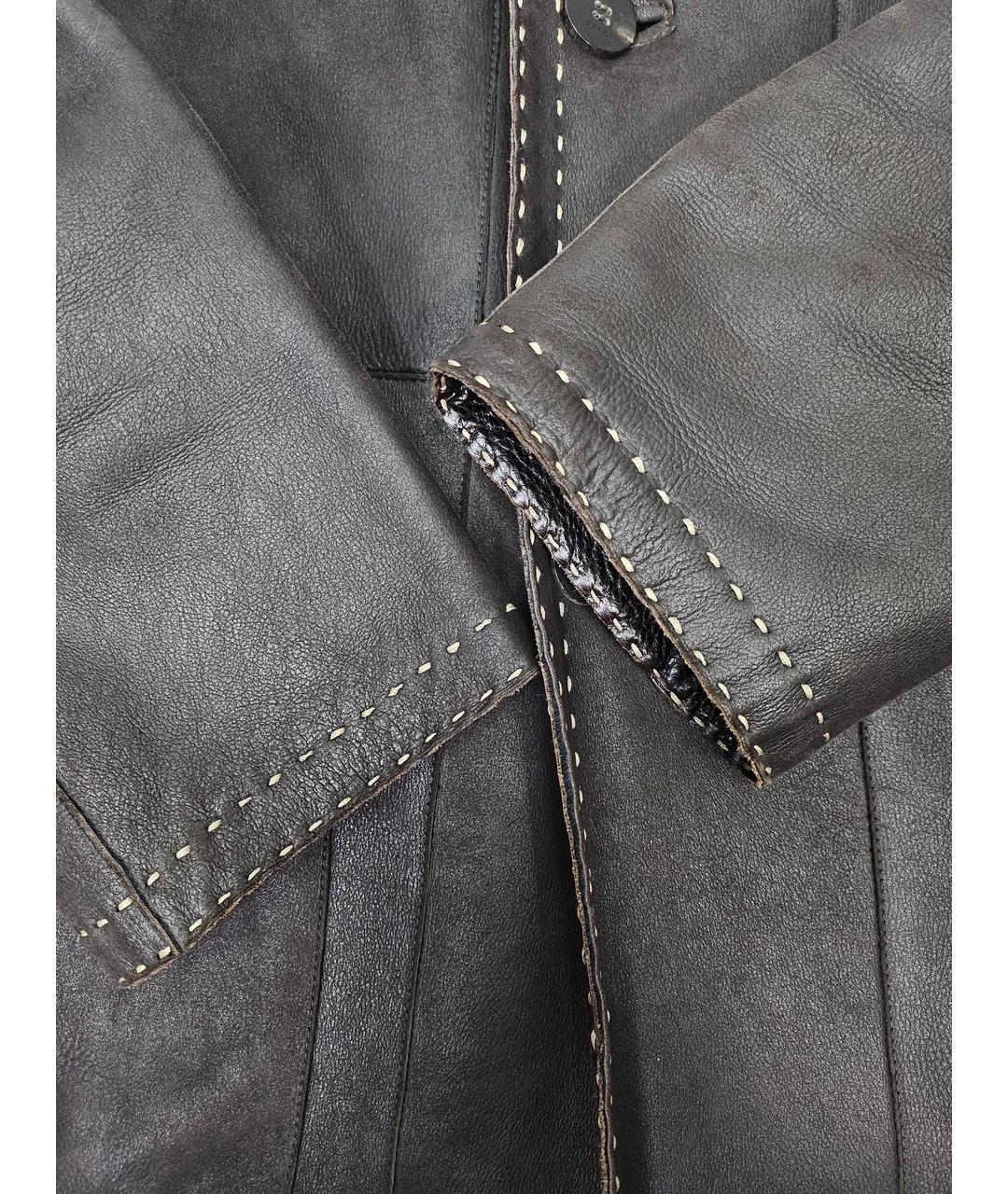 FENDI Коричневая кожаная дубленка/шуба, фото 5