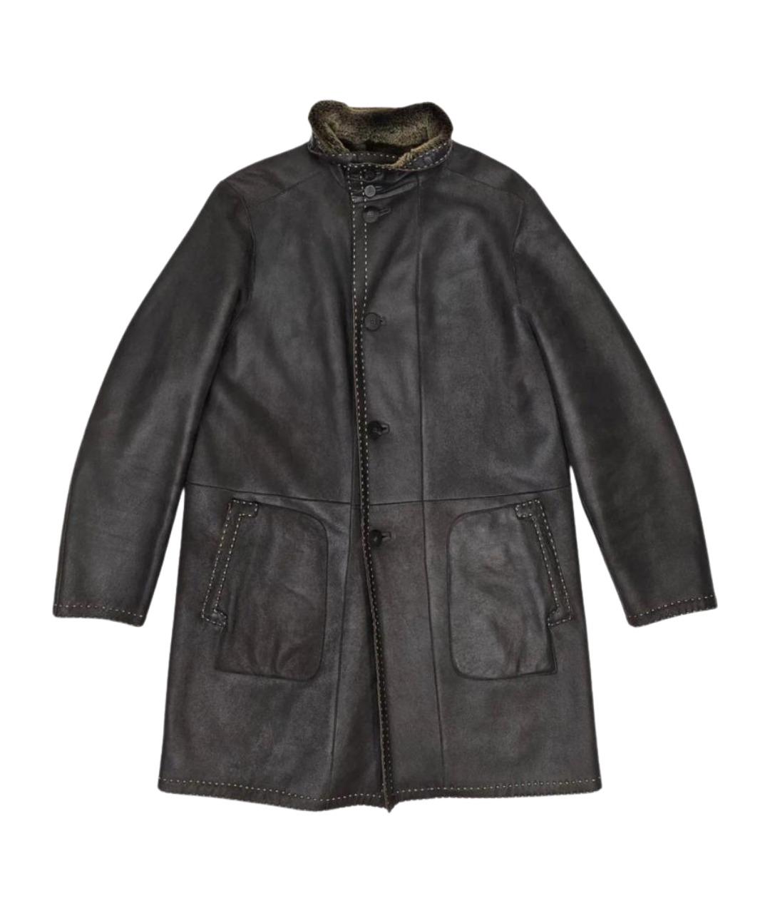 FENDI Коричневая кожаная дубленка/шуба, фото 1