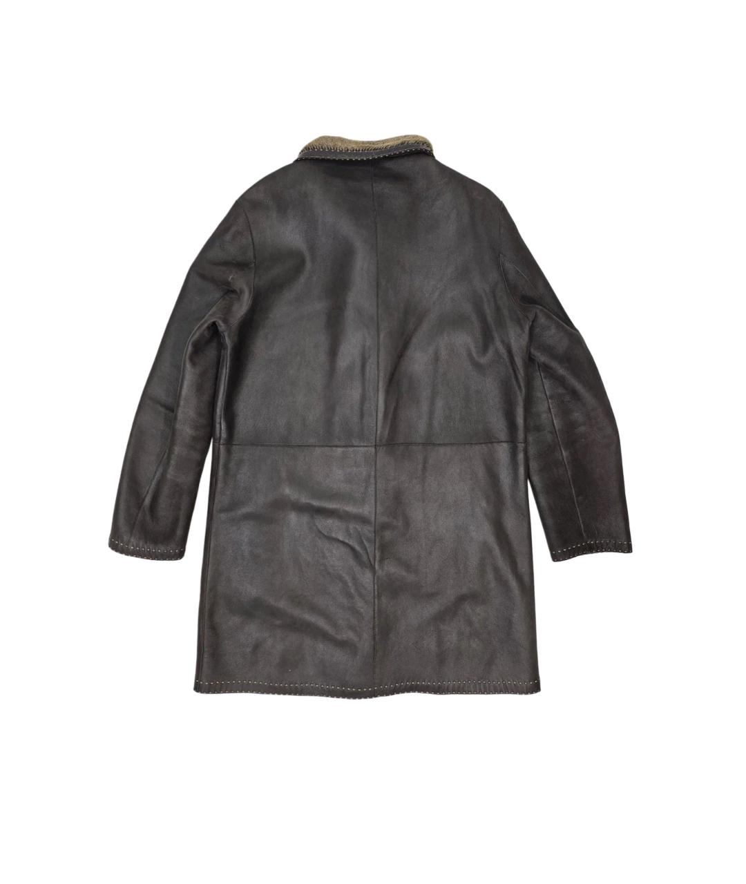 FENDI Коричневая кожаная дубленка/шуба, фото 3