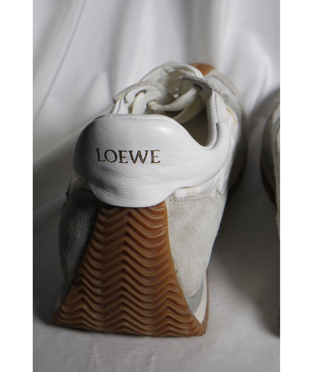 LOEWE Бежевые замшевые кроссовки, фото 7