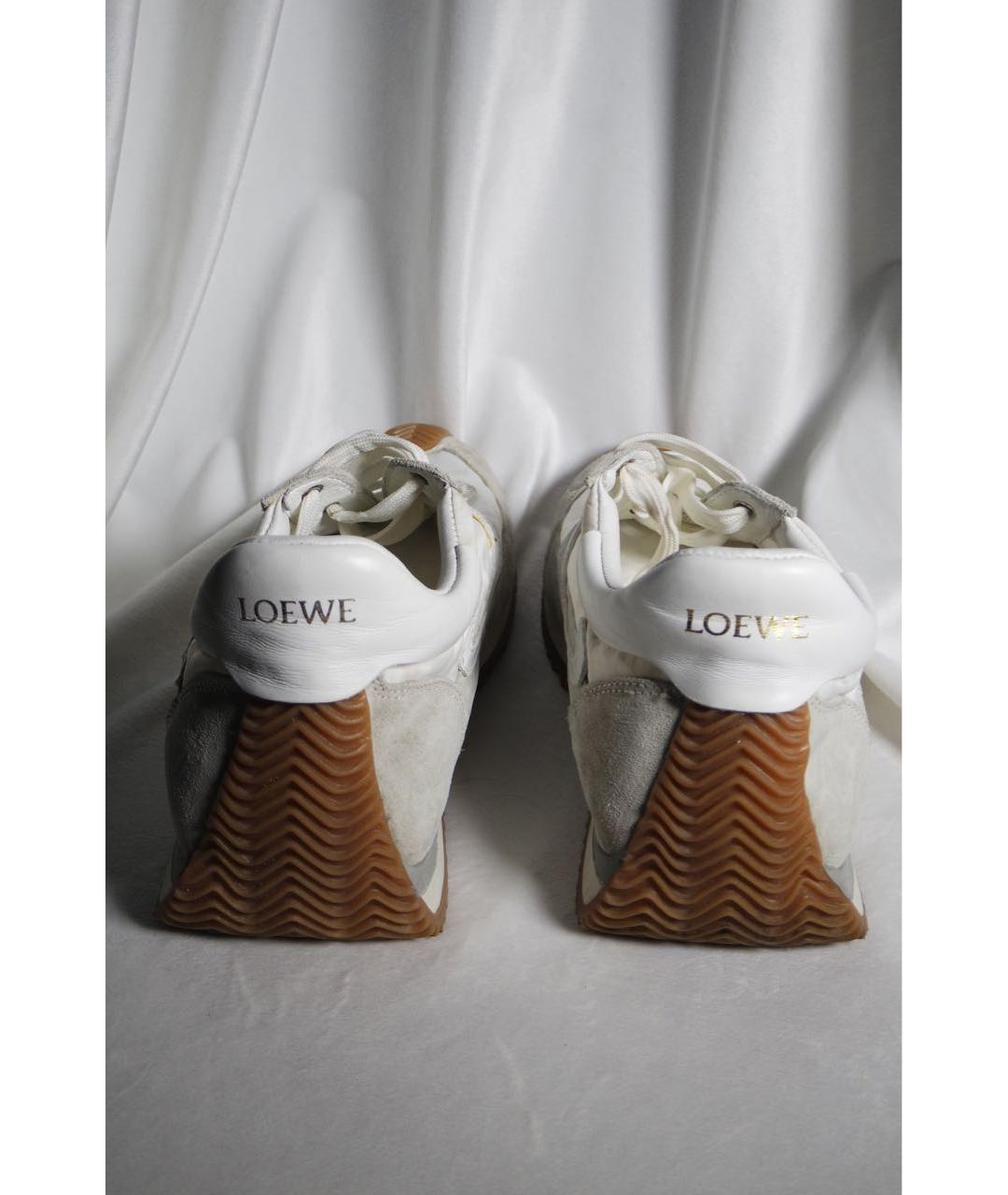 LOEWE Бежевые замшевые кроссовки, фото 3