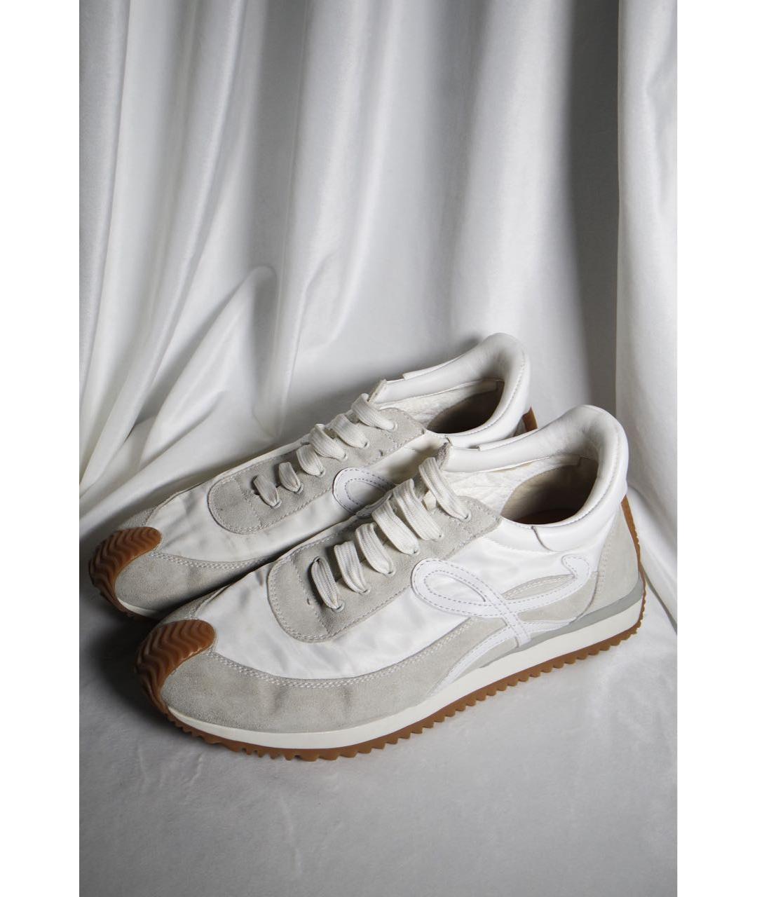 LOEWE Бежевые замшевые кроссовки, фото 5