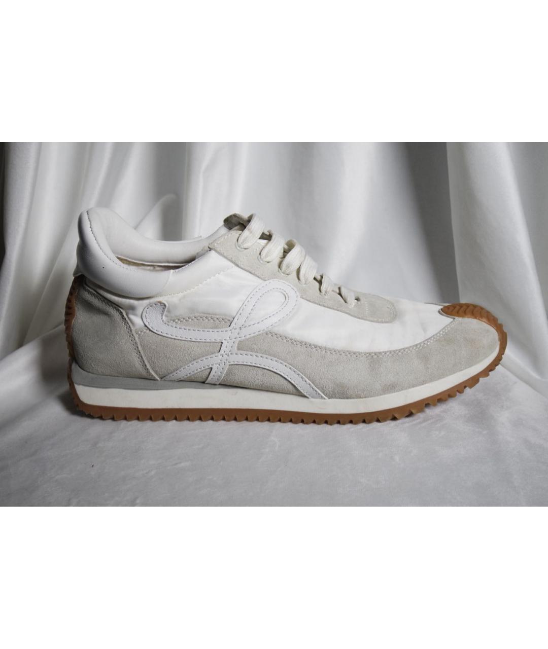 LOEWE Бежевые замшевые кроссовки, фото 9