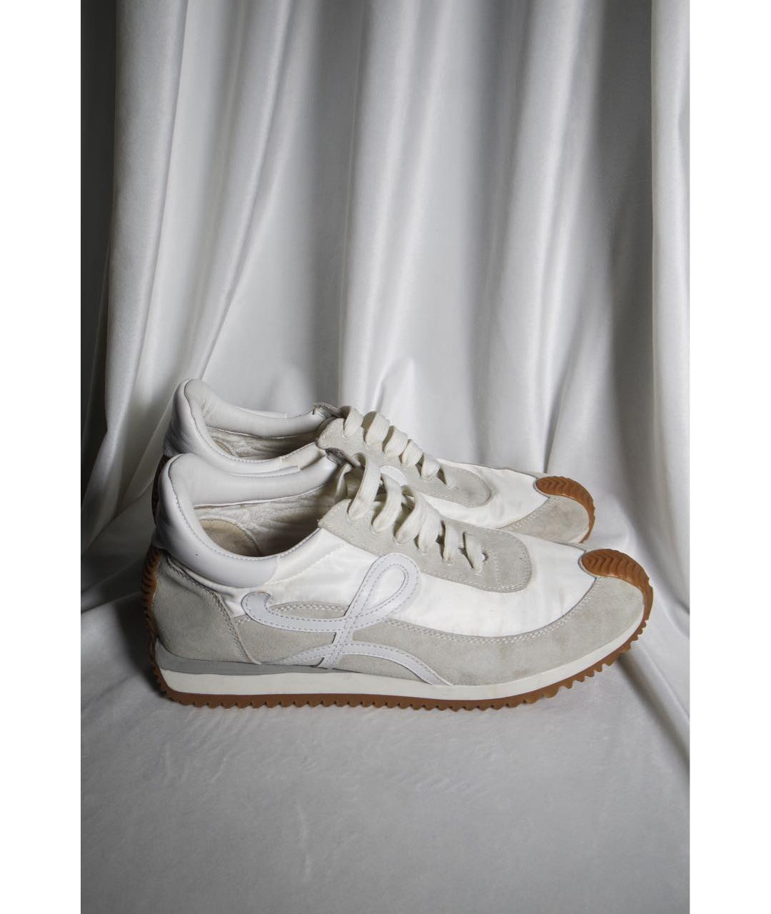 LOEWE Бежевые замшевые кроссовки, фото 8