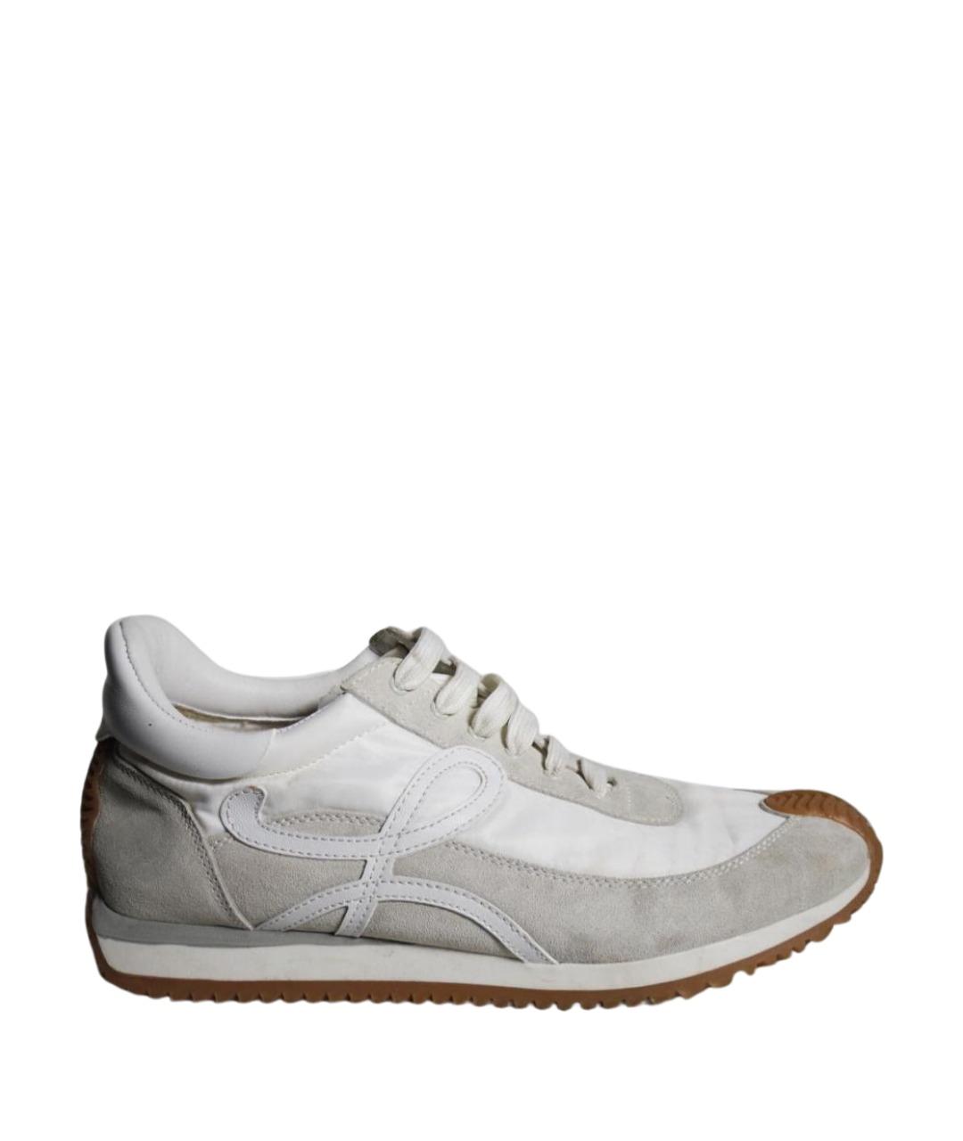 LOEWE Бежевые замшевые кроссовки, фото 1