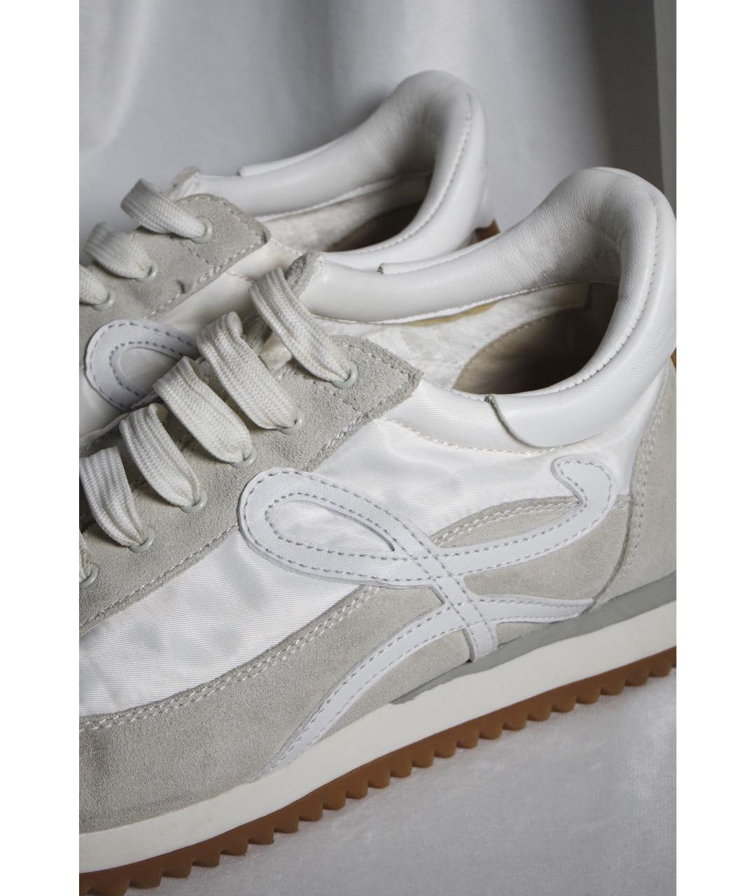 LOEWE Бежевые замшевые кроссовки, фото 6