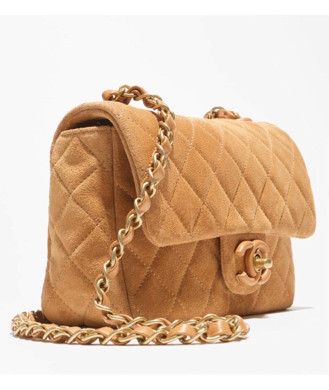 CHANEL Коричневая замшевая сумка через плечо, фото 4