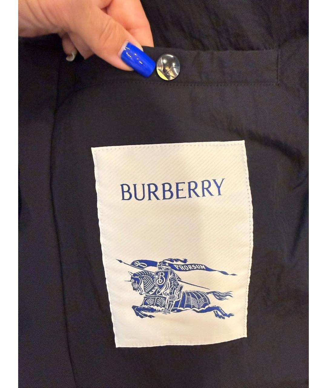 BURBERRY Черный полиамидовый пуховик, фото 3