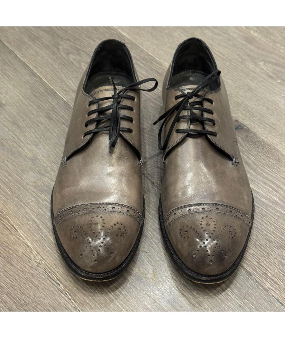 SERGIO ROSSI Серые кожаные туфли, фото 2