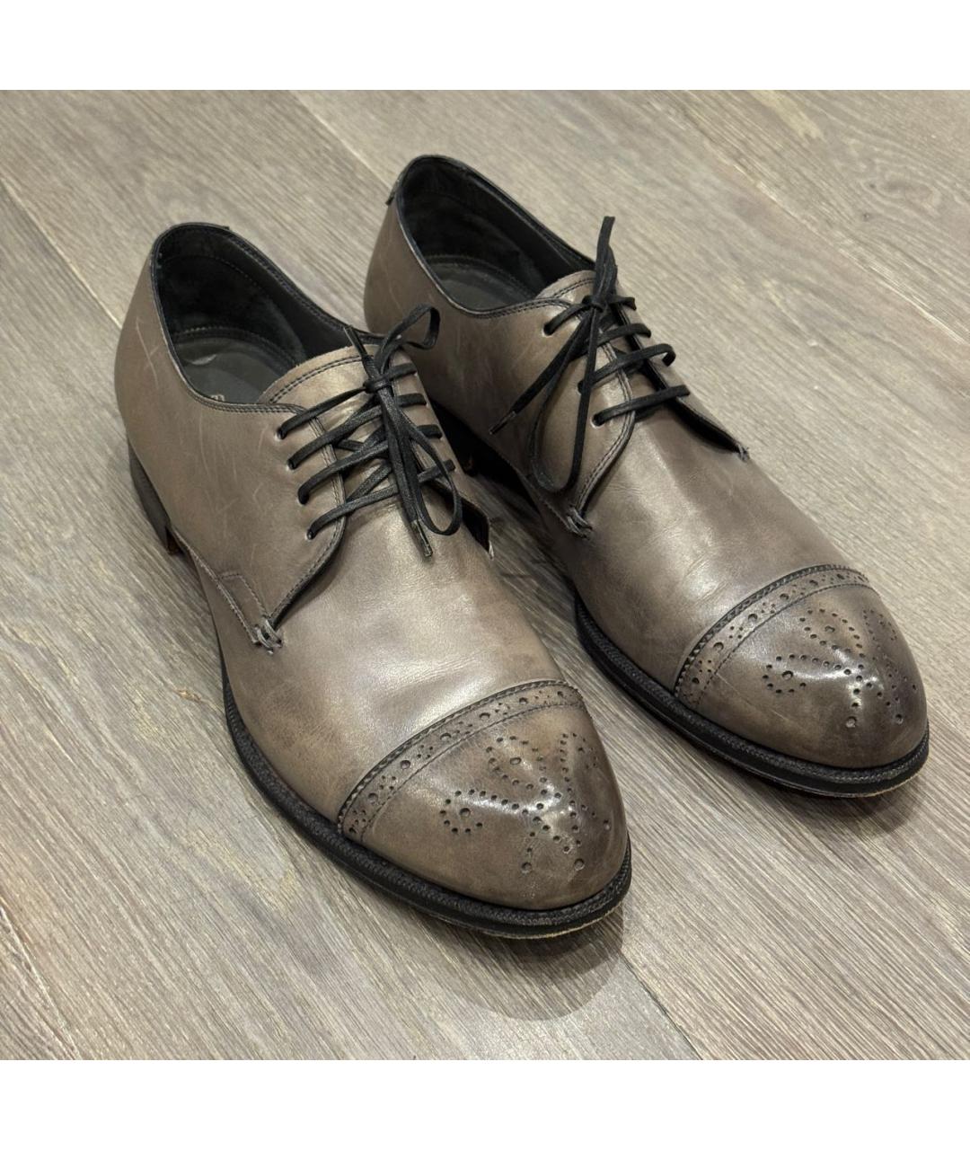 SERGIO ROSSI Серые кожаные туфли, фото 8