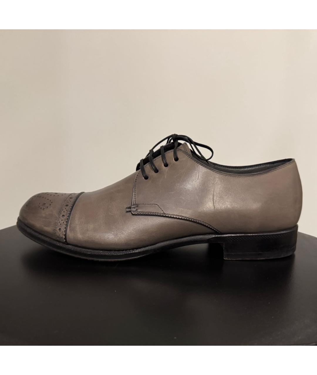 SERGIO ROSSI Серые кожаные туфли, фото 9