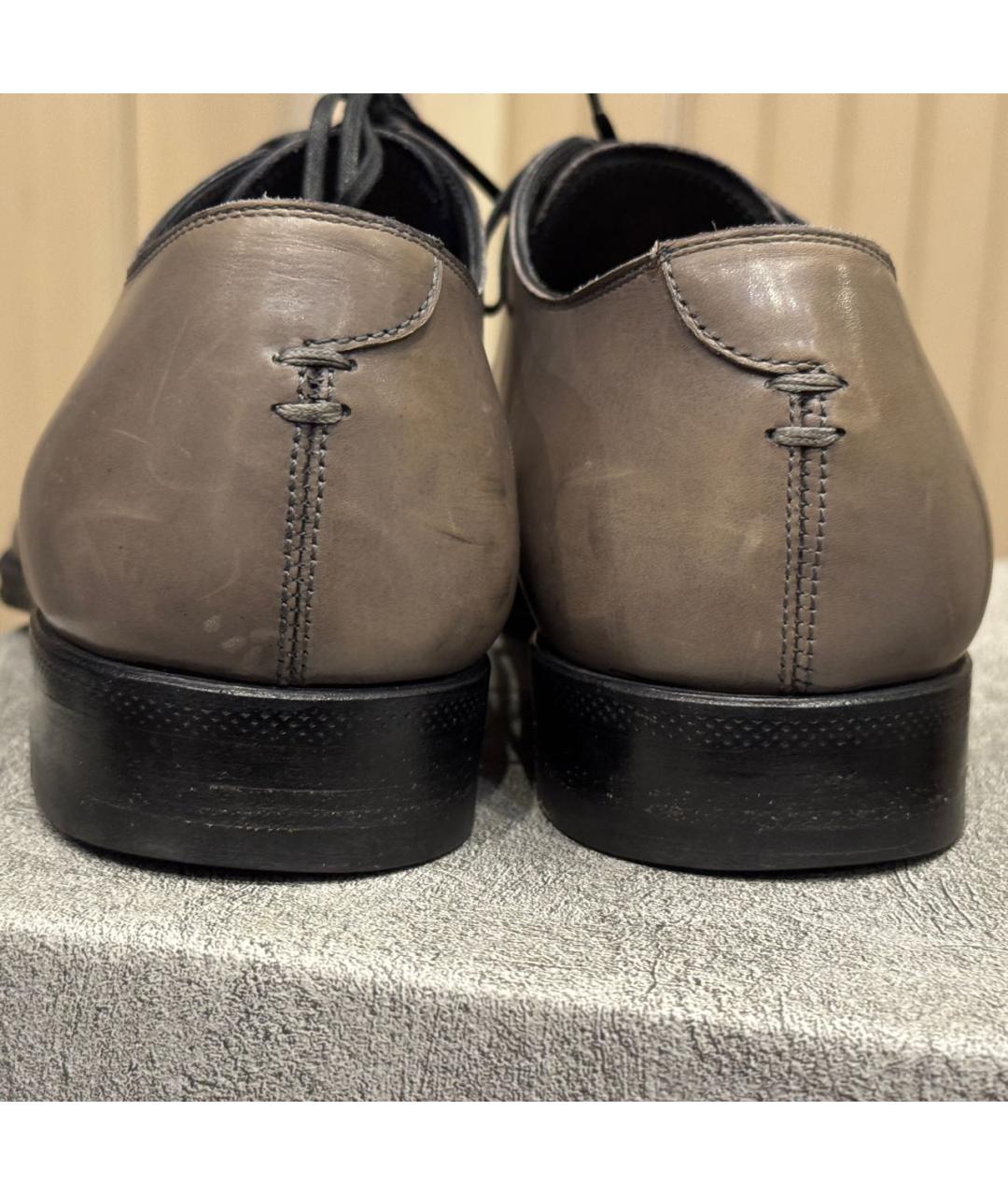 SERGIO ROSSI Серые кожаные туфли, фото 5