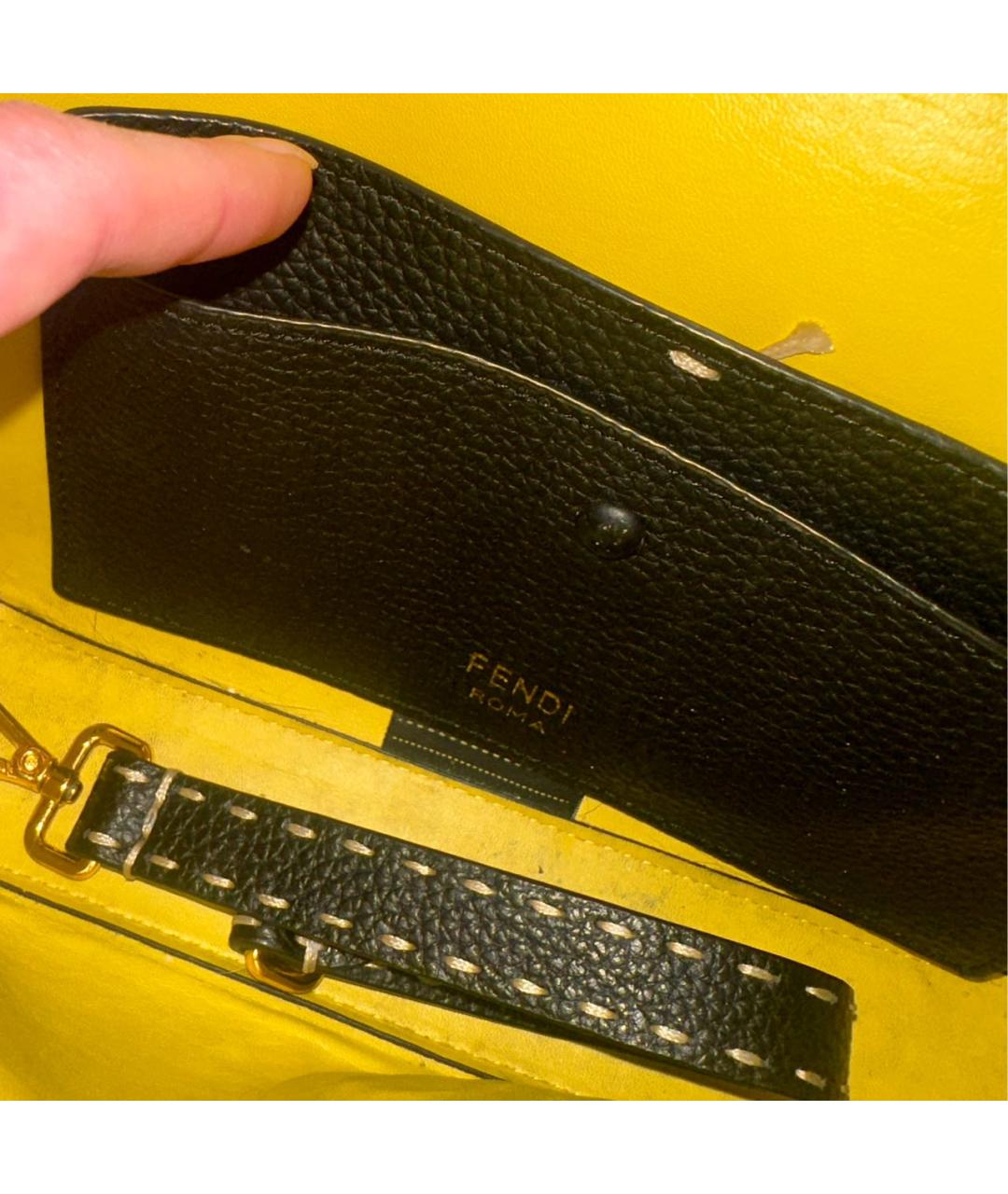 FENDI Черная кожаная сумка через плечо, фото 2