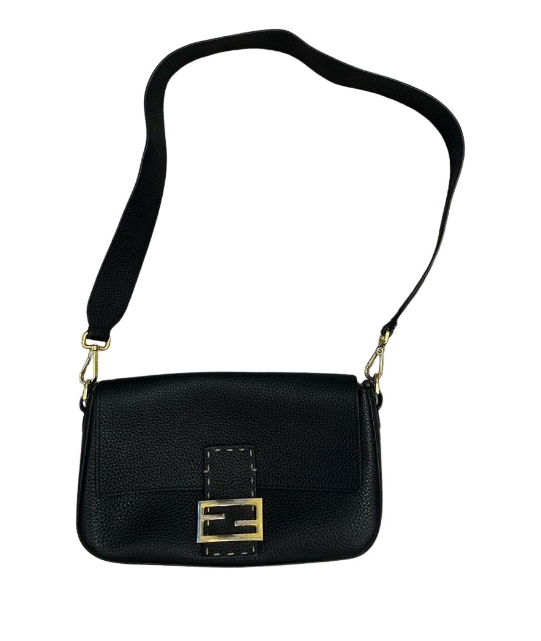 FENDI Черная кожаная сумка через плечо, фото 1