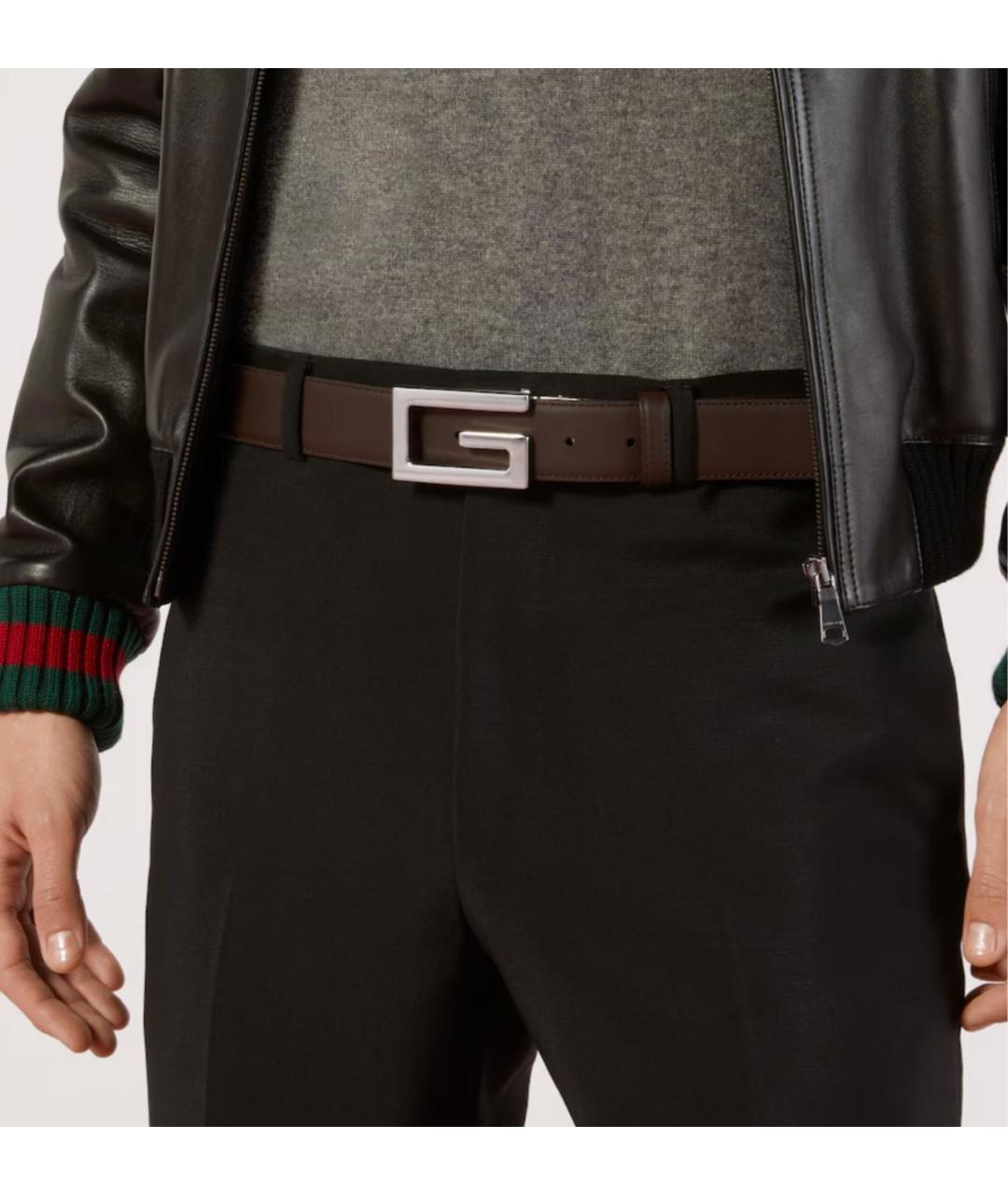 GUCCI Черный кожаный ремень, фото 4